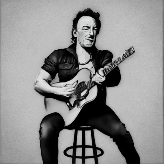Bruce-Springsteen in the style of Leonardo da Vinci     1